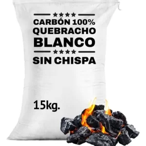 Carbón 100% Quebracho Blanco Premium Saco 15 Kg - Sin Chispa