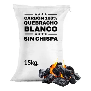 Carbón 100% Quebracho Blanco Sin Chispa 15kg